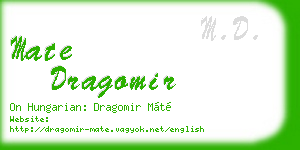 mate dragomir business card
